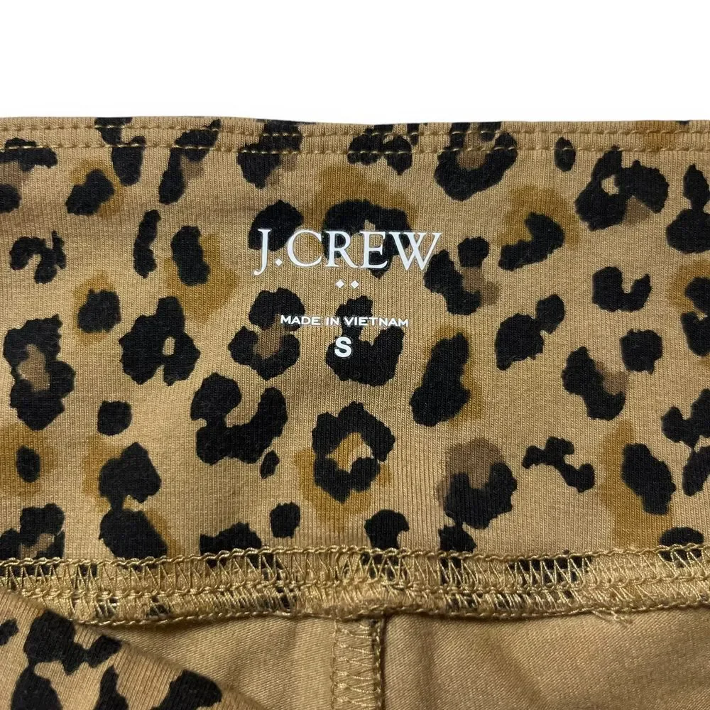 J. Crew‎ NWOT Cropped Leopard Leggings Cotton Women's Size Small